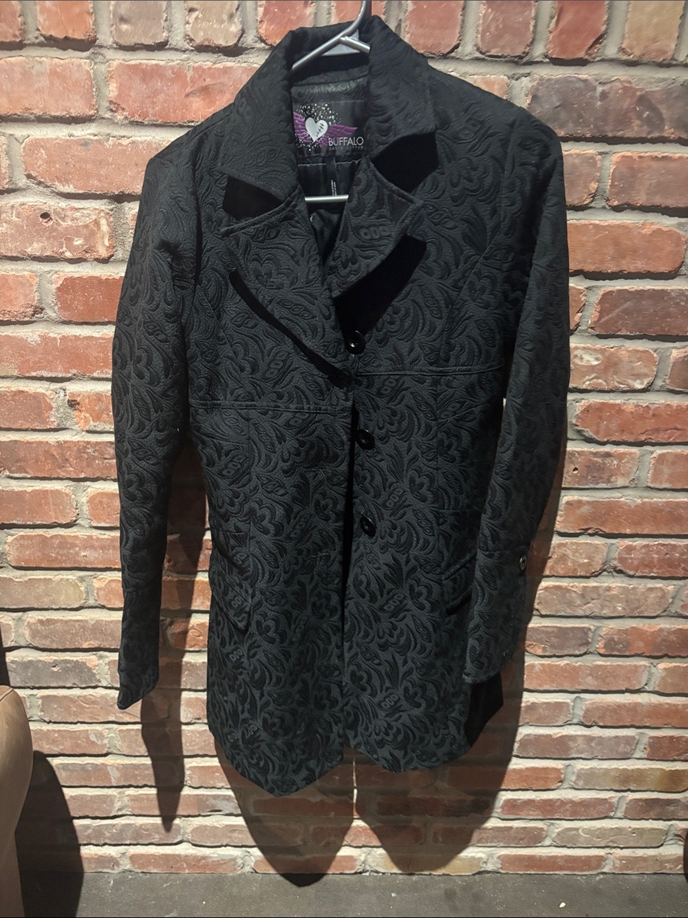 Buffalo David Bitton Black Textured Long Blazer